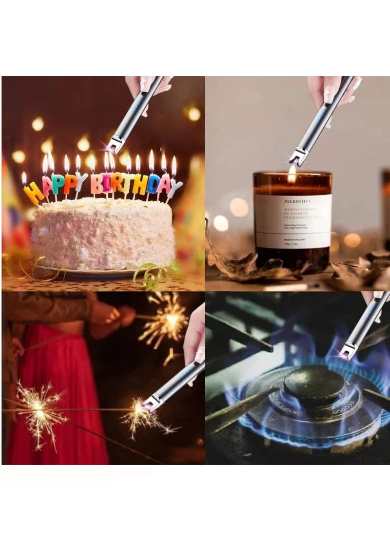  أورا سيليكت ولاعة كهربائية على شكل شمعة قابلة لإعادة الشحن عبر USB، تصميم بلا لهب ومقاوم للرياح، مزودة ببطارية ليثيوم بوليمر 170 مللي أمبير، مع شاشة LED لعرض حالة البطارية - Image 3